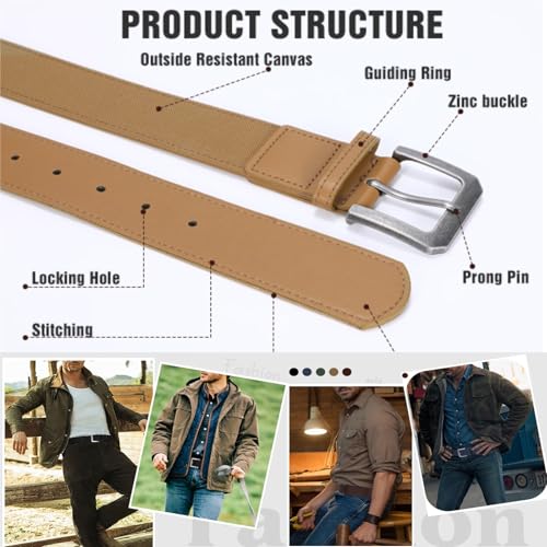 Men's Leather Jeans Belts Belt with Prong Buckle for Men Fashion Classic Designs for Work Business and Casual4