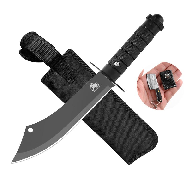 BISONBERG Kitchen Knife/Utility Knives for Kitchen Home & Outdoor Cooking Use Ideal for Portable, Travel - Black (Manual) with Antique Miniature Chopper