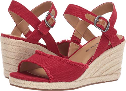Lucky Brand Women's Mindra Espadrille Wedge Sandal, sb red, 8.5