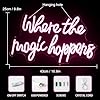 Where the Magic Happens Neon Signs Led Pink Word Light Up Signs For Wall USB Powered Letter Neon Light Signs Night Light For Bedroom Wedding Birthday Decor Girl Gift #1