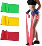 Three Resistance Bands for Exercise, Professional Elastic Bands, Fitness Bands, Perfect for Home Workouts, Strength Training, Yoga, Pilates, Stretching (red, Yellow, Green)