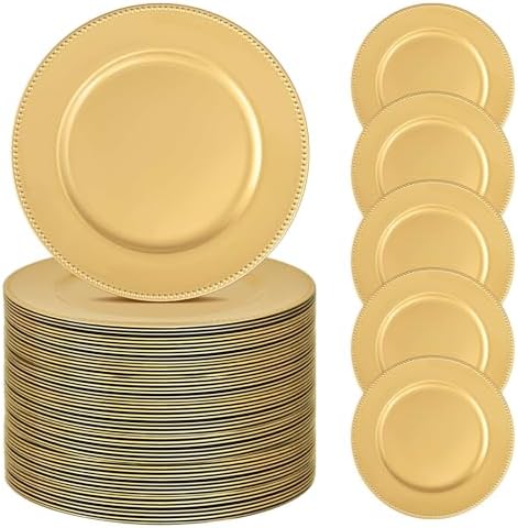 Aazon.co | Tanlade 50 Pcs 13 Inch Charger Plates Bulk Round Wedding Chargers Plastic Dinner - View #11