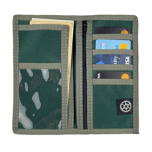 Nylon Executive Bi-Fold Checkbook Wallet Rodeo Style - Made in USA (Hunter Green)2