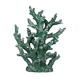 CAPASTEC Decoración de coral artificial, decoraciones de coral para acuario, adornos de coral de resina, estatua de coral de resina, decoración del hogar, 7.4 x 2.36 x 9.45 pulgadas, verde