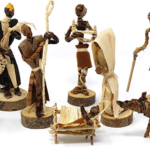 Global Crafts Nativity Set Handmade in Kenya from Banana Fiber