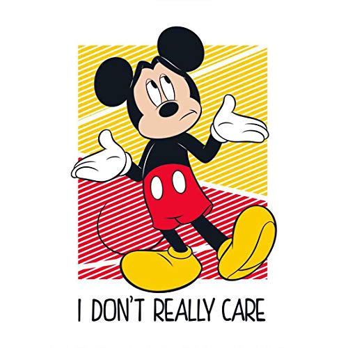Image of Bewakoof Women's Cotton Printed Mickey Don't Care (Dl) Disney Half Sleeves | Round Neck | Regular Fit T-Shirt /Tee