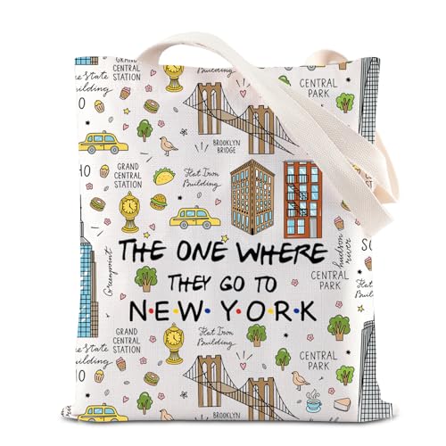 FOTAP New York Trip Makeup Bag NYC Bag New York Bag NYC Gift New York Vacation Bag New York Souvenir Gift Welcome Bag Housewarming Gift (new york tote)