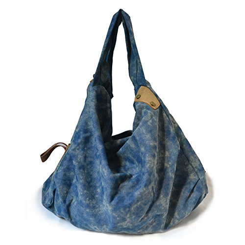 Sac en toile vintage et cuir équipé pour femme au style décontracté