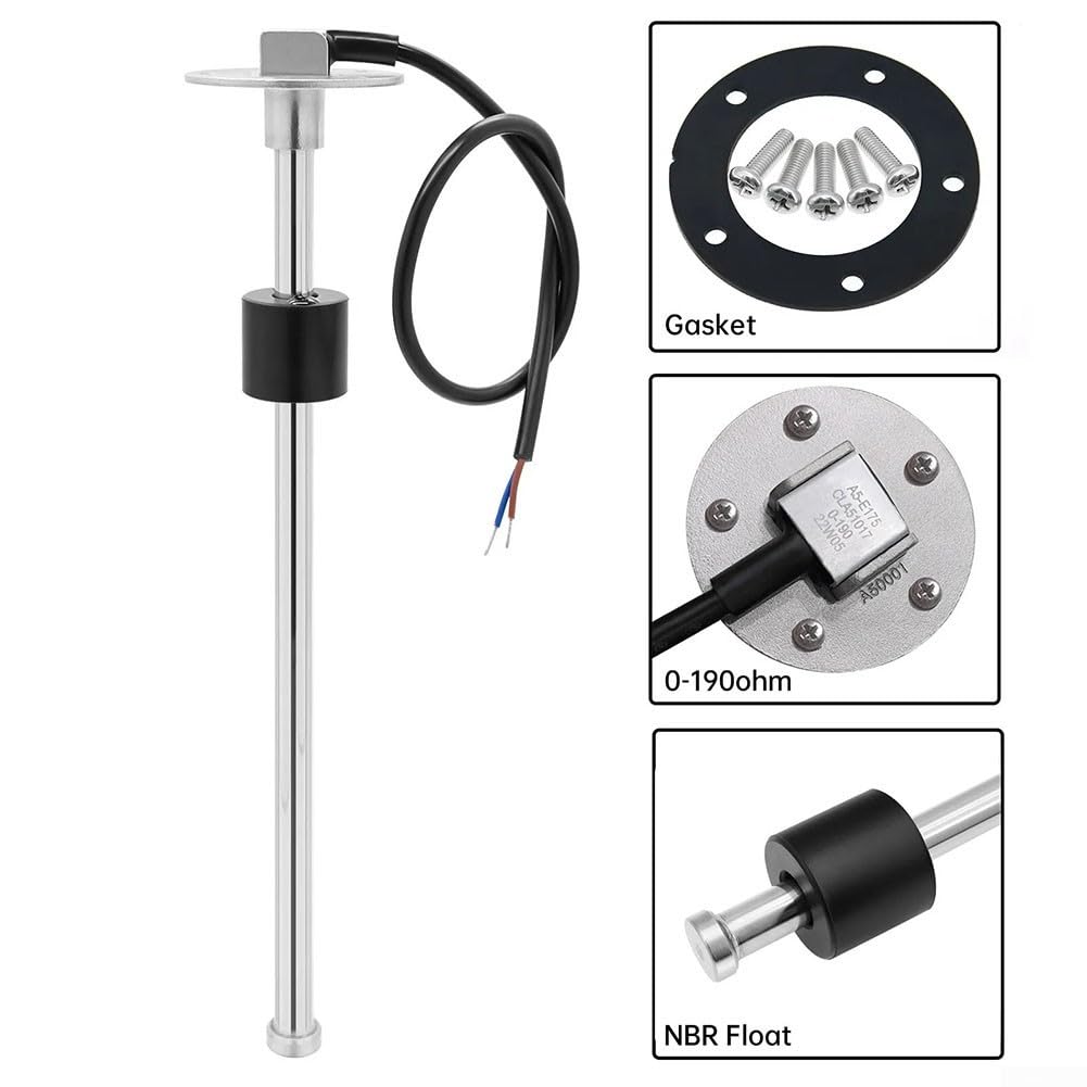 Edelstahl-Tanksensor zur Überwachung des Kraftstoff- und Abwasserstandes in Generatoren, LKWs und Marine-Anwendungen (50 cm)