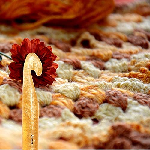 Creammuffin Huge Crochet Hook , Large Yarn Crochet Hooks Needles , Extra Long Large Size Plastic Handle Knit Crochet Hooks For Blanket Rags Shawl Craft  (25 Mm) #TOP4
