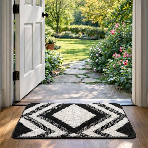 Paradise Door Mat – Soft, Machine Washable Dirt Trapper Rug - Rubber Backed Floor Mat -Heavy Duty Non Slip Doormats, Super Absorbent Front Door Mat, Entrance Rug (Dark Brown, 50x80)