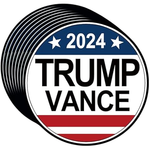 YINENA 100Pcs Trump Vance 2024 Stickers 2024 President Election Stickers and Decal for Car Bumper Motorcycles Helmets Laptop Window Waterproof Decor 3x3 Inch Cover