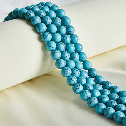 100pcs 10mm Blue Turquoise Beads Natural Gemstone Beads Round Loose Beads for Jewelry Making by WHEAZIENS - Used condition - Image 6