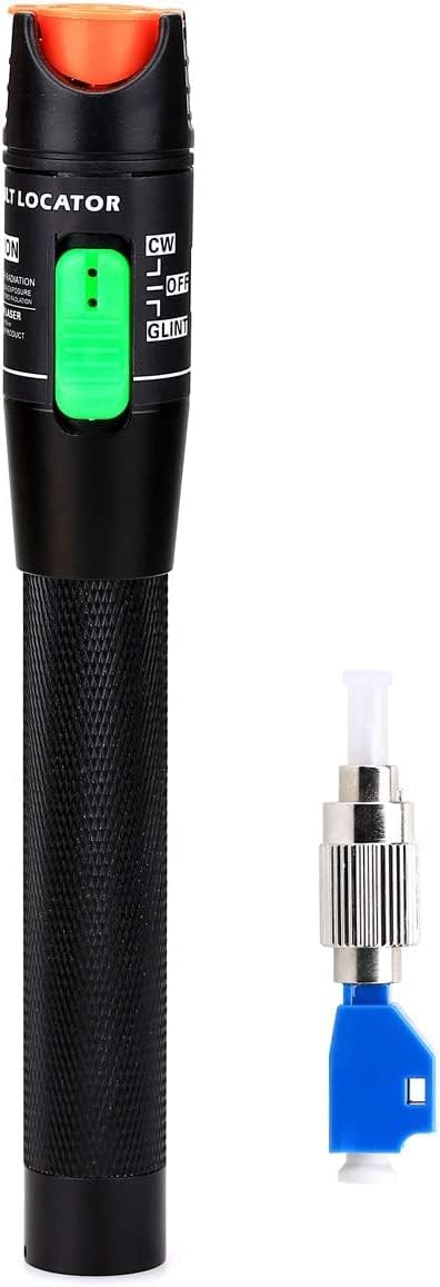 30KM Visual Fault Locator Fiber Tester Detector Meter with Universal Connector FC Male to LC Female Adapter for CATV Telecommunications