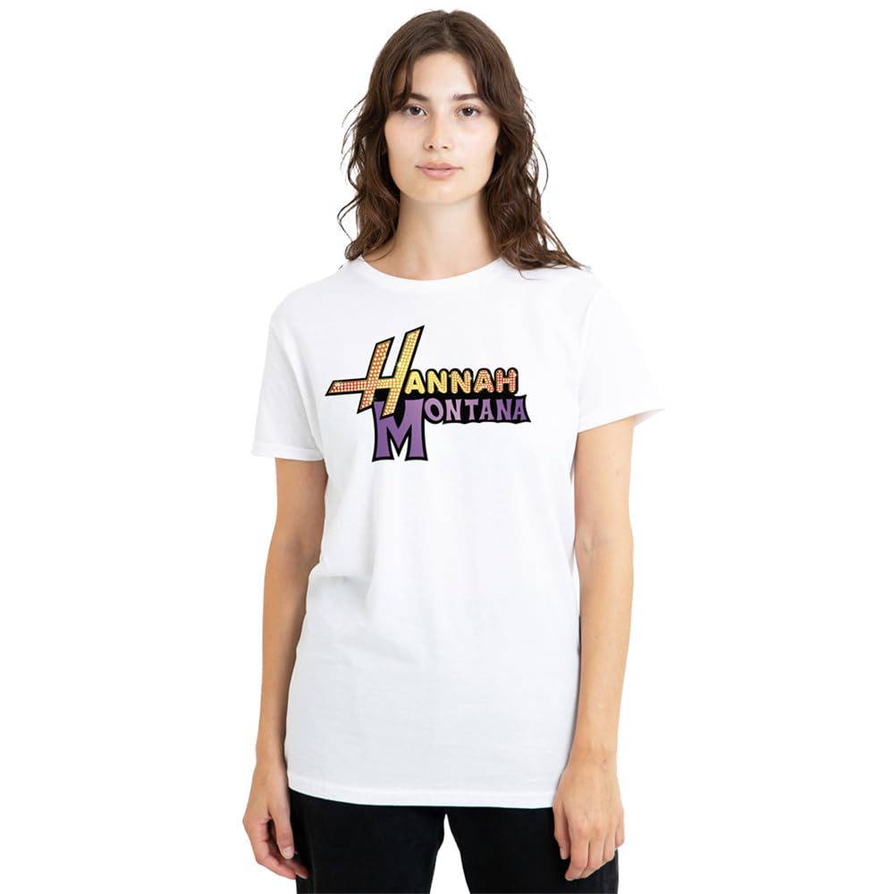 Disney Camp Rock Hannah Montana Logo Ladies T Shirt, White, Medium