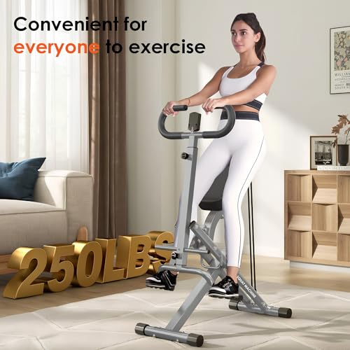 Image of SogesHome Squat Machines Rowing Machine for Home, Foldable & Full Body Exercise Workout Equipment with Adjustable Resistance Bands for Women, Row and Ride Squat Machine for Glutes and Abs, 330 LBS