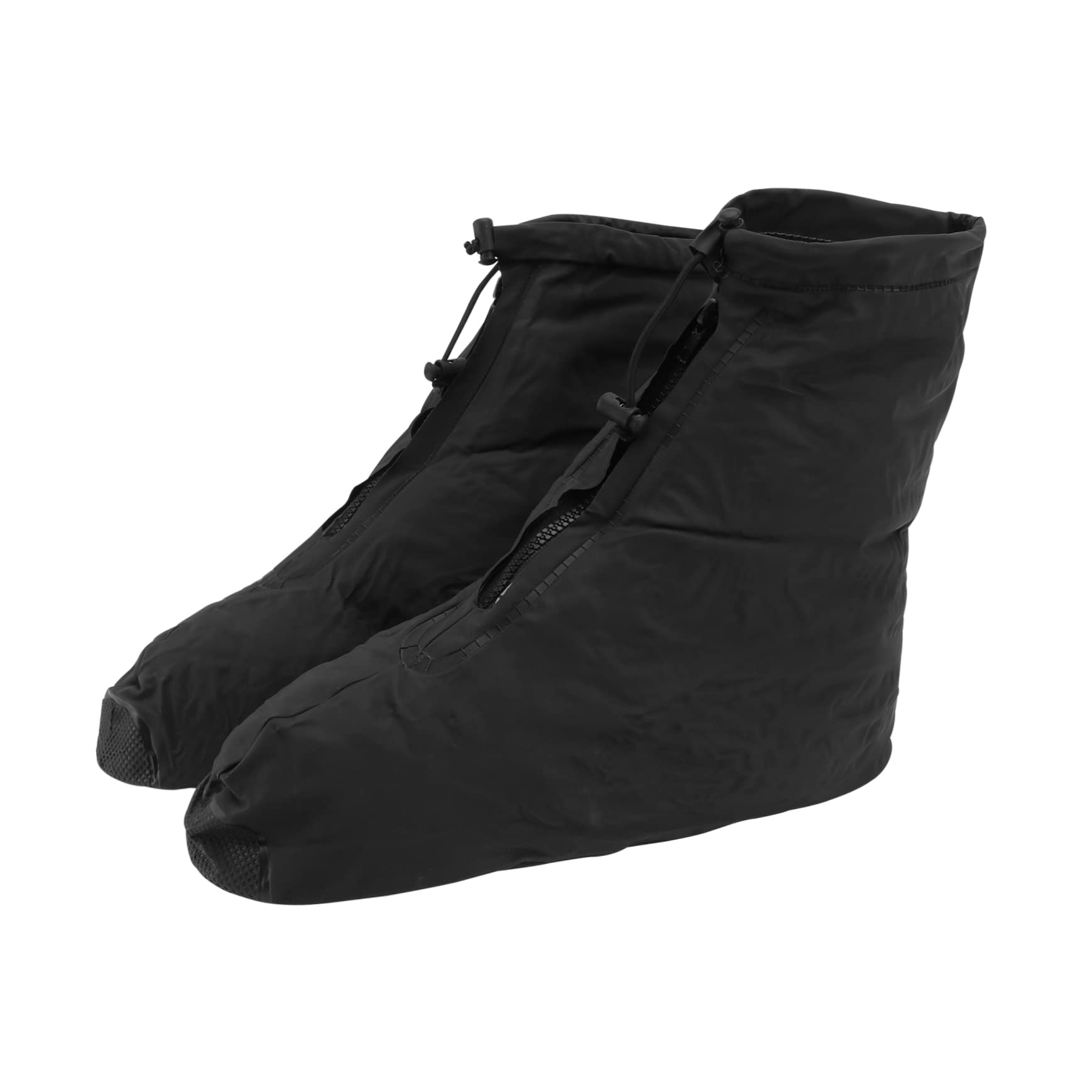 LAPYAPPE Shoe Covers Reusable Non Slip Overshoes for Rain Protection Comfortable Zippered Design with Elastic Band for Outdoor Use and Muddy Conditions Black