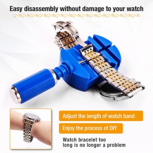 BYNIIUR Watch Link Removal Tool Kit, Watch Band Strap Chain Pin Remover Repair Tool Kit for Watch Band Strap Adjustment, Bracelet Sizing and Watch Resizing Adjuster