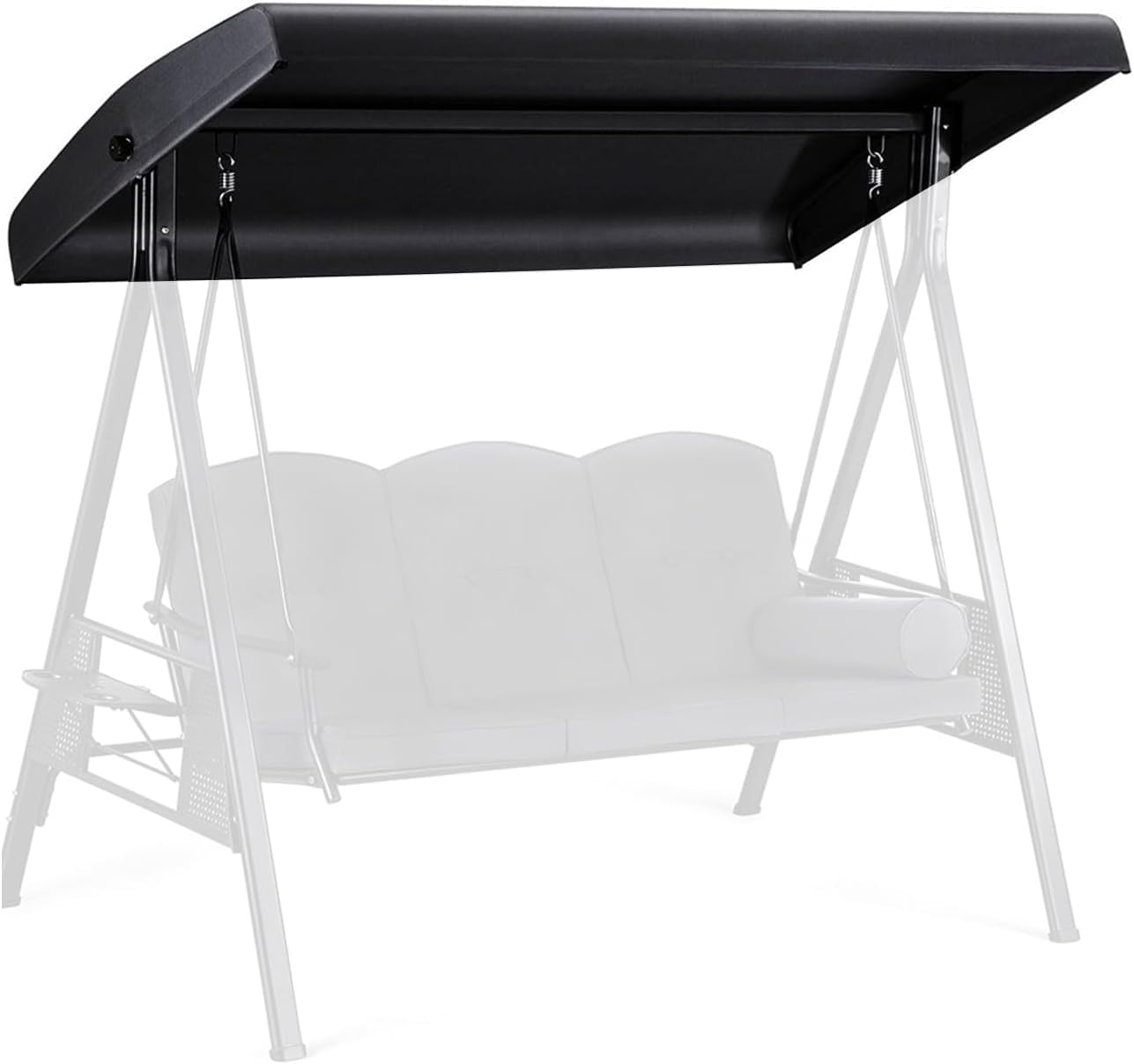 Btstil Garden Swing Canopy Replacement, 3 Seater Swing Chair Canopy Cover with Side Holes, 420D Oxford Fabric Waterproof Swing Chair Canopy Cover, Only Replacement Canopy (420D)