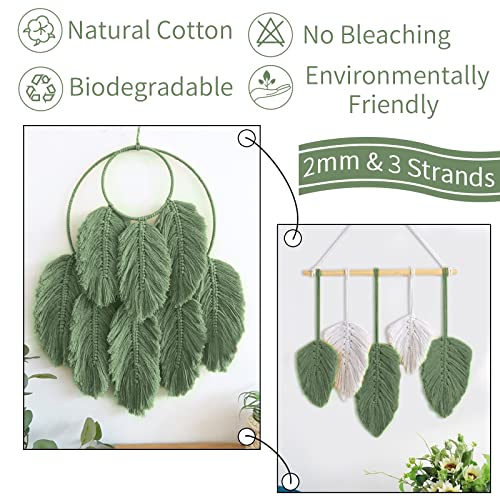 LEREATI Macrame Cord 2mm x 100m, Thick Macrame Rope Natural Cotton Rope Craft String - Image 4