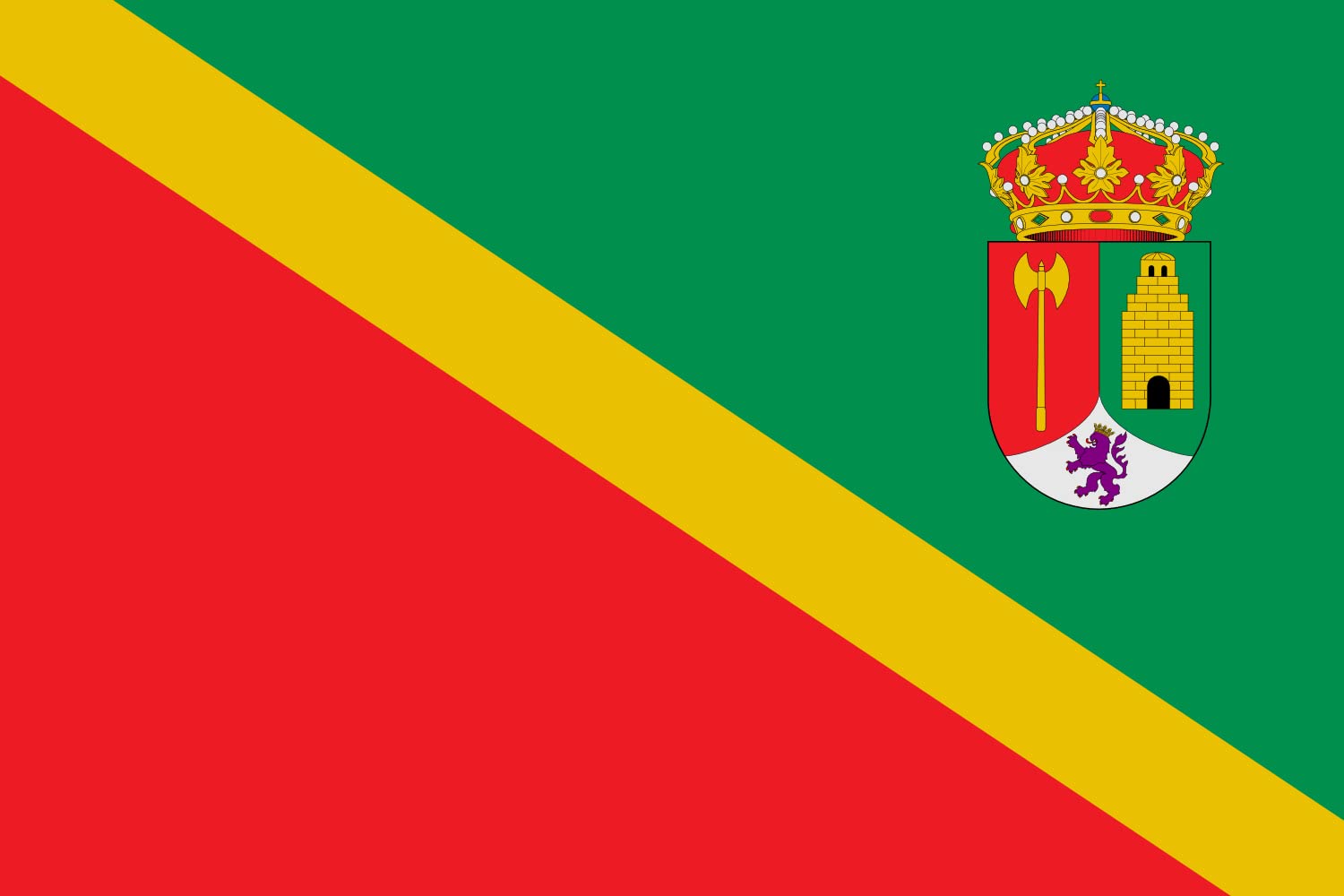 Drapeau Gusendos de los Oteros rectangulaire grand format pour mât extérieur