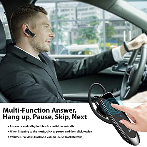 Bluetooth 5.3 Headset Compatible with Oppo Reno7 Pro 5G Wireless Earpiece, IPX5 Waterproof, Dual Microphones, Noise Reduction, 60 Days Standby + 22Hrs HD Talk Time!