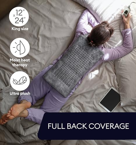 image for GENIANI XL Electric Heating Pad for Back Pain & Cramps Relief, Electri