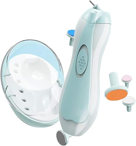 Cortaúñas eléctrico para bebé con luz y batería para recién nacidos con 6 cabezales de repuesto