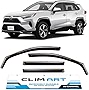 CLIM ART in-Channel Incredibly Durable Rain Guards for Toyota RAV4 2019-2023, Original Window Deflectors, Vent Deflector, Vent Window Visors, Dark Smoke Car Accessories, 4pcs - 619214