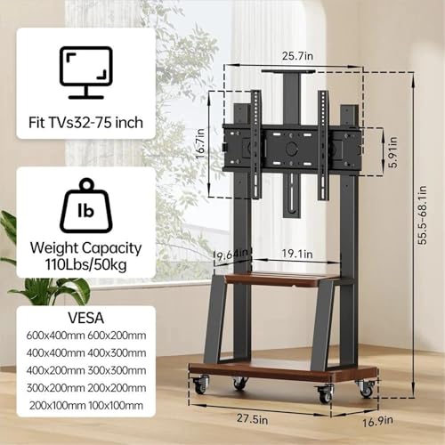 Soporte móvil para TV 32-75” negro miniatura 4