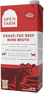 Open Farm Grass-Fed Beef Bone Broth, Food Topper for Both Dogs and Cats with Responsibly Sourced Meat and Superfoods Without Artificial Flavors or Preservatives, 32 oz