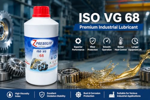 Image of ZPremium Industrial Lubrication Oil ISO VG 68 - Premium High-Performance Oil for Hydraulic Systems, Gearboxes, Bearings, Circulating Systems, Pumps & Industrial Machinery | 1 Litre (Pack of 1)