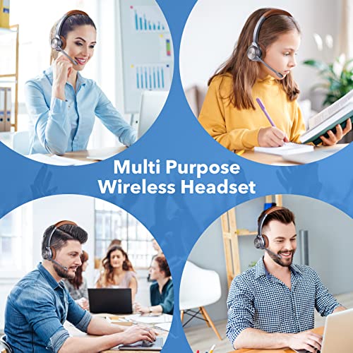 Mairdi Bluetooth Headset With Microphone For Pc, In-Built With Bluetooth Adapter For Computer, Truck Driver Wireless Headset For Work Office Callcenter Telephone Microsoft Teams Skype Conference #TOP6