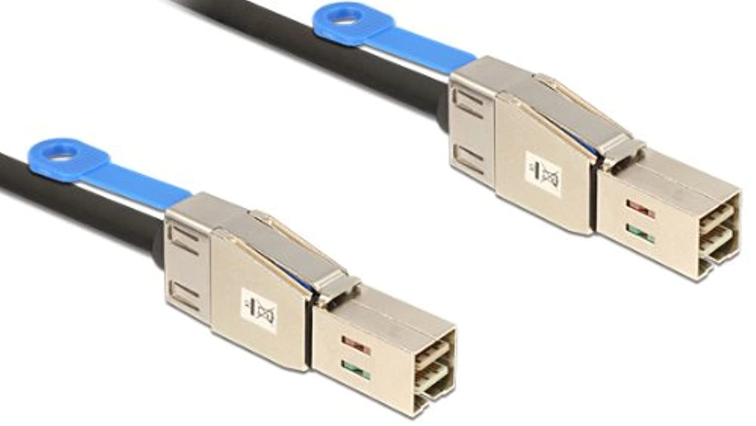 DeLOCK 83394 cable Serial Attached SCSI (SAS) 1 m - Cable SAS (1 m, Mini SAS HD x 4 SFF 8644, Mini SAS HD x 4 SFF 8644, Male connector / Male connector, Negro, Plata)