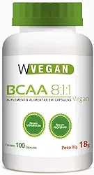 W Vegan BCAA Vegan 100 Cápsulas, Sem cor