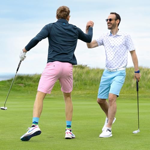 Royal & Awesome Men's Pastel Golf Shorts, Golf Shorts for Men Slim Fit, Funny Men Apparel, Crazy Bright Design, Colorful2