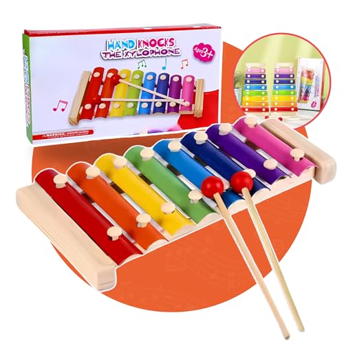 Xilofone Infantil Colorido Com 8 Teclas Brinquedo Instrumento Musical Pedagógico