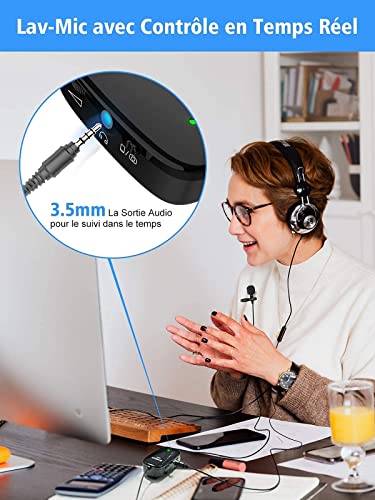 SYNCO Mikrofon-Krawatten-Reiter-Tieftöner, Lav-S6M2 Lapel Mikrofon Smartphone Omnidirektional Kondensator Mic Audio 3.5mm Clip-on für Kamera Android DSLR Telefon PC Videokameras