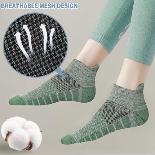 6 Pairs Ankle No Show Running Hiking Athletic Socks for Men Women Sport Cushioned Socks Assorted Series3