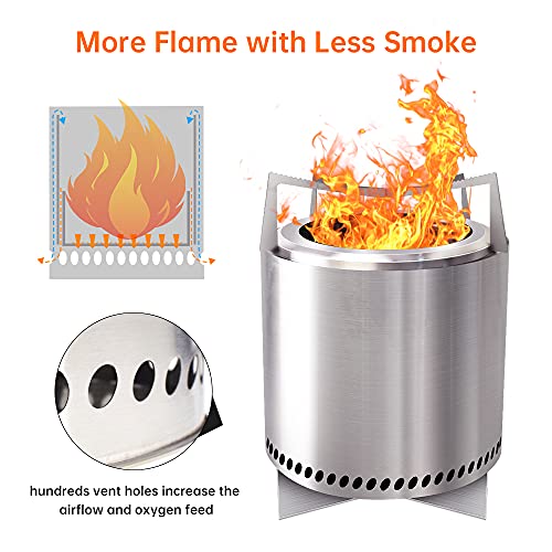 Brasero extérieur sans fumée TOAUTO en acier inoxydable pour barbecue de camping