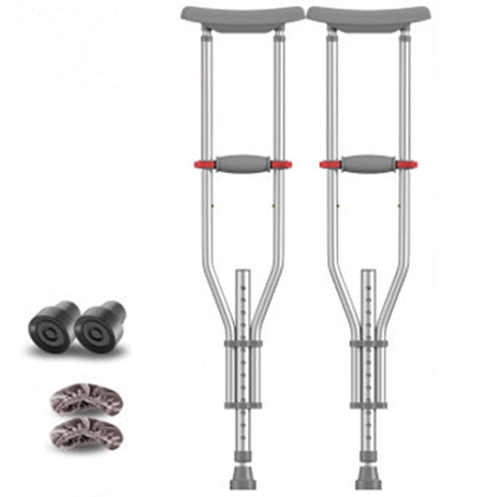 Kule ortopedyczne dla dorosłych Kule ortopedyczne pod pachami, regulowana wysokość od 55" do 78", lekkie aluminiowe kule ortopedyczne pod pachami dla młodzieży/dorosłych/wysokich dorosłych,