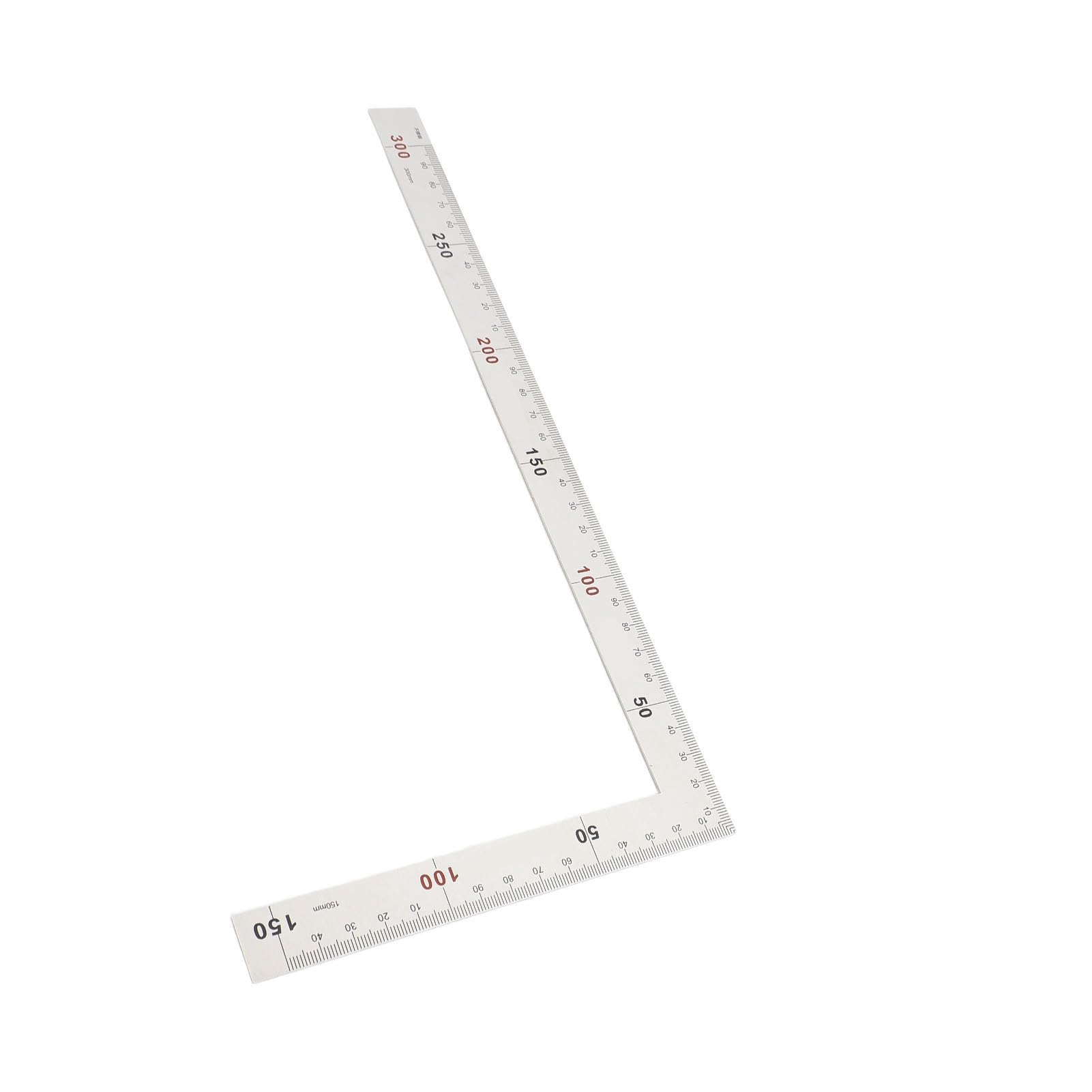 L Square Stainless Steel L Shape Square Ruler 90 Degree Right Angle Ruler Measurement Tool Double-Sided with Red and Black Color Mark for Carpenter, (300mm*150mm)