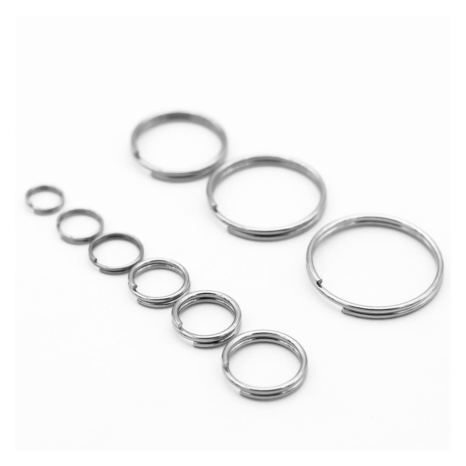 100 sztuk breloczków ze stali nierdzewnej 304 | Płaski brelok na klucze Uniseksowy brelok do kluczy Brelok do kluczy Wykonywanie akcesoriów do pilota(1.0x15mm)