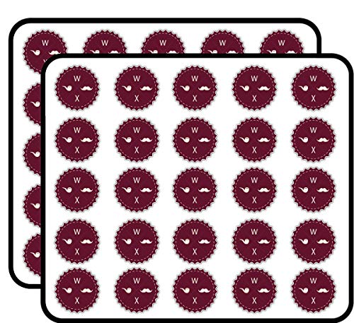Hipster W X Mustache Sticker for Scrapbooking Waterproof Vinyl Stickers for Water Bottle, Laptop &...