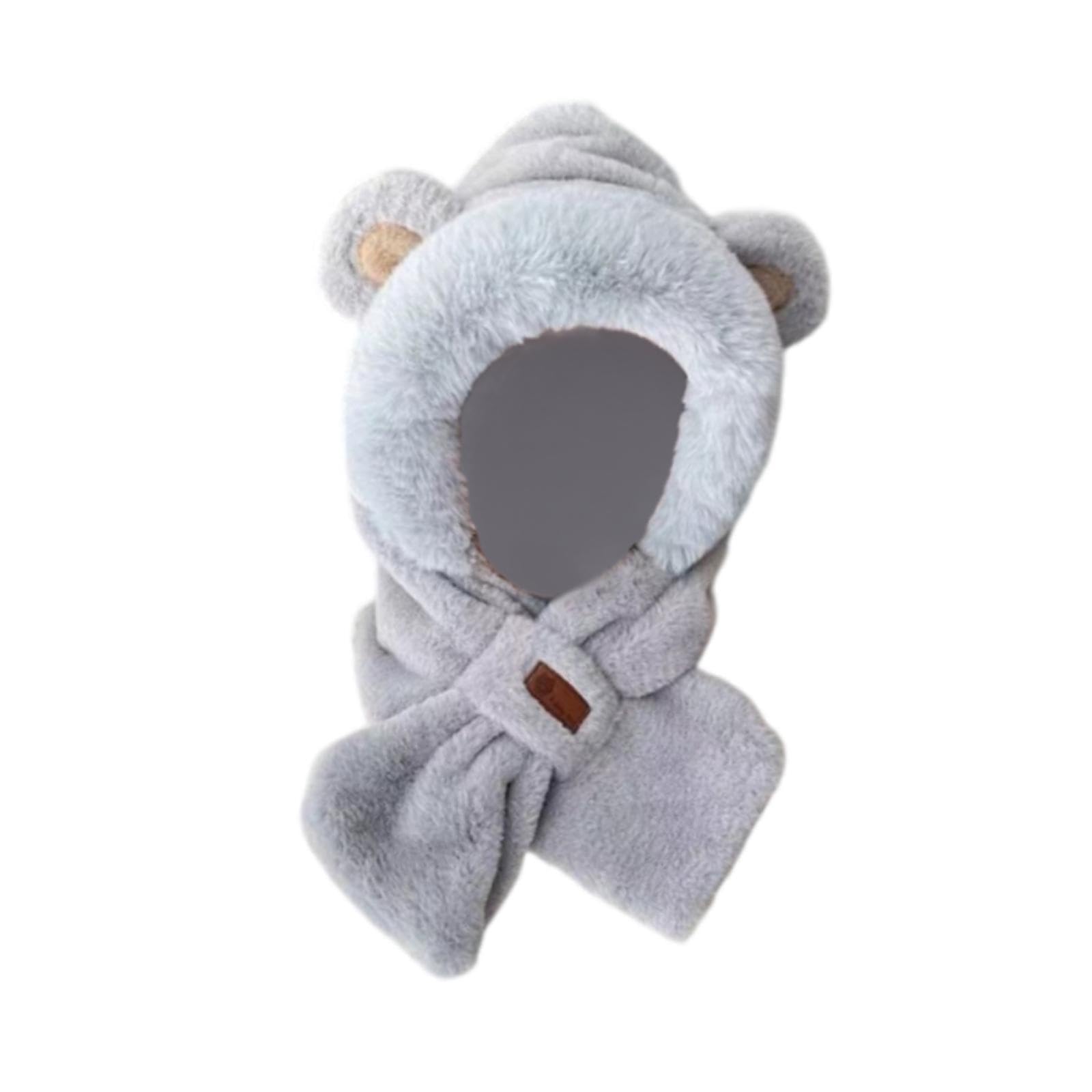 Winter Hat Scarf Set Soft for Outdoor New Year Gift Stage Performance Grey