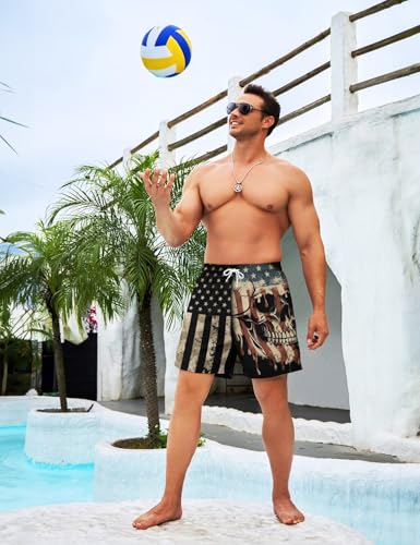 Mens Swim Trunks with Compression Liner 7 Inch Board Shorts Men Bathing Suit 2 in 1 Quick Dry Beach Swimsuits 6