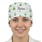 Wanapix | Personalisierte OP Haube | Mit seitlichen Tasten | Avocados