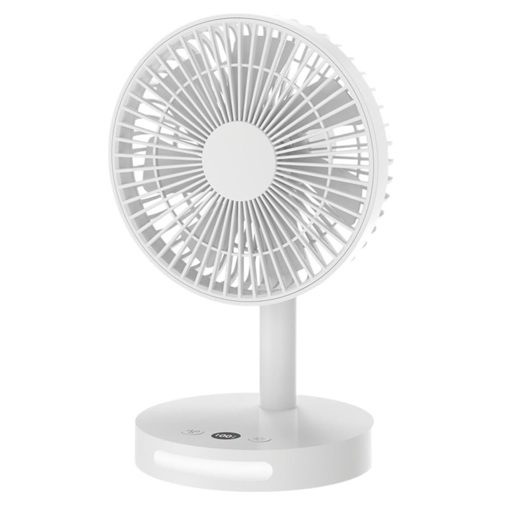 Aundhegrtt Oscillating Desktop Fan with 5 Gear Wind Speeds, USB Rechargeable, 4000mAh