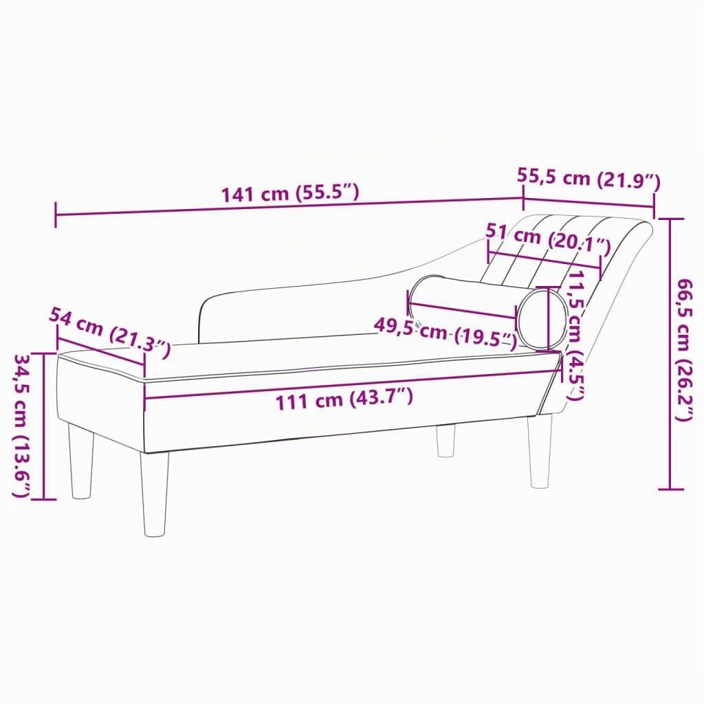 vidaXL Sofá Diván de Terciopelo Negro Con Cojines, Chaise Longue, Tumbona Tapizada Para Salón