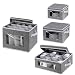 China Storage Box for Dinnerware,Tea Cups and Mugs with Lid and Handles, Primum Polyester fabric with Felt Plate Dividers,Set of 4 Grey